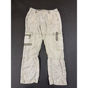 MARRAKECH Anthropologie Utility Cargo Pants Size 27 Distressed Green/Tan‎